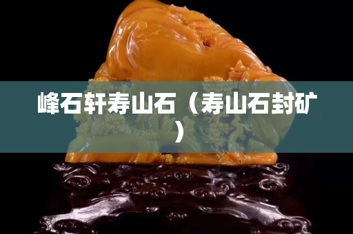 峰石轩寿山石（寿山石封矿）