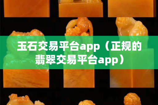 玉石交易平台app（正规的翡翠交易平台app）