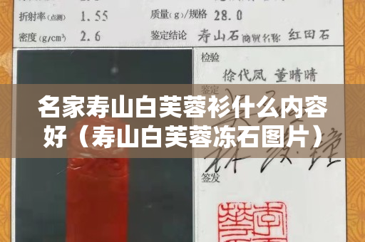 名家寿山白芙蓉衫什么内容好（寿山白芙蓉冻石图片）