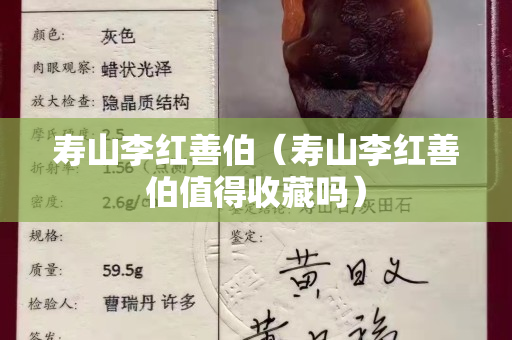 寿山李红善伯（寿山李红善伯值得收藏吗）