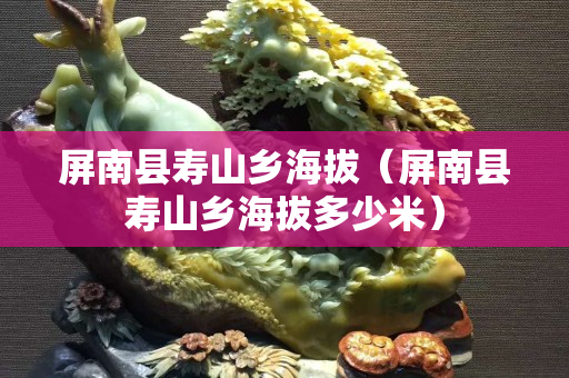 屏南县寿山乡海拔（屏南县寿山乡海拔多少米）