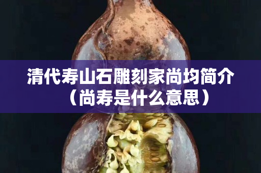 清代寿山石雕刻家尚均简介（尚寿是什么意思）