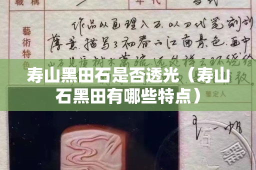 寿山黑田石是否透光（寿山石黑田有哪些特点）