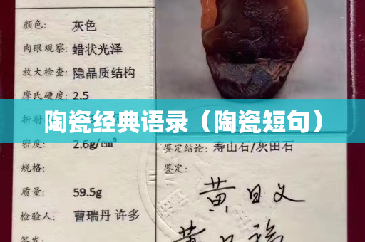 陶瓷经典语录（陶瓷短句）