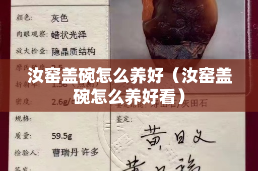 汝窑盖碗怎么养好（汝窑盖碗怎么养好看）