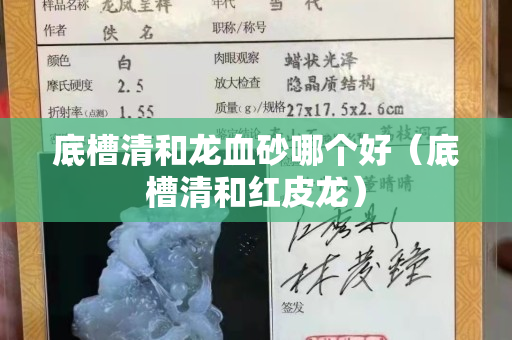 底槽清和龙血砂哪个好（底槽清和红皮龙）