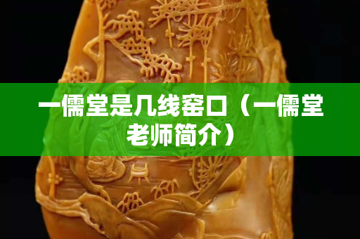 一儒堂是几线窑口（一儒堂老师简介）