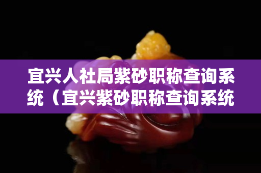 宜兴人社局紫砂职称查询系统（宜兴紫砂职称查询系统官方网站工艺美术）