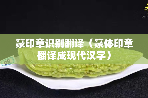 篆印章识别翻译（篆体印章翻译成现代汉字）