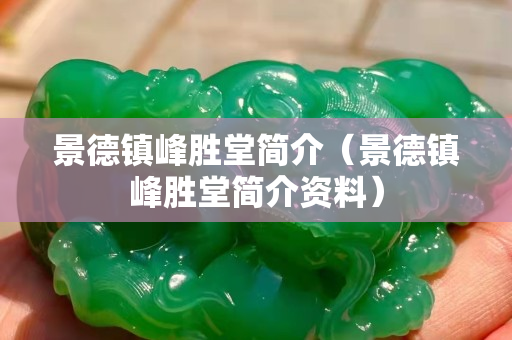 景德镇峰胜堂简介（景德镇峰胜堂简介资料）