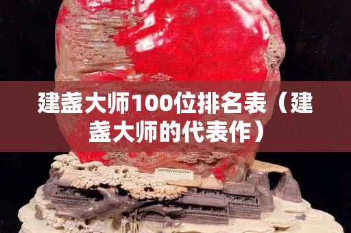 建盏大师100位排名表（建盏大师的代表作）