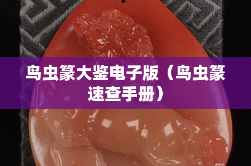 鸟虫篆大鉴电子版（鸟虫篆速查手册）