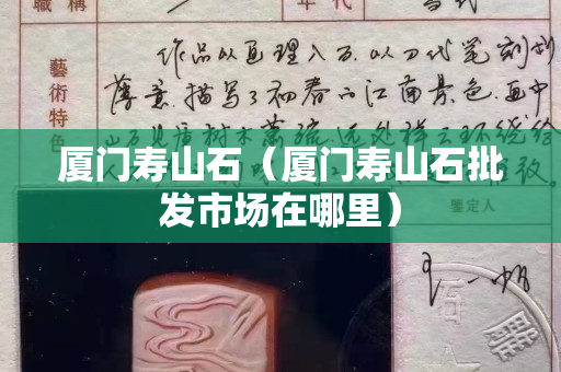 厦门寿山石（厦门寿山石批发市场在哪里）