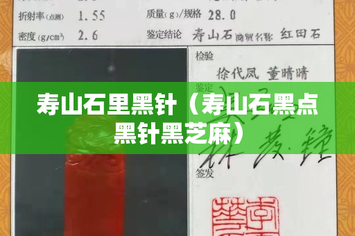 寿山石里黑针（寿山石黑点黑针黑芝麻）
