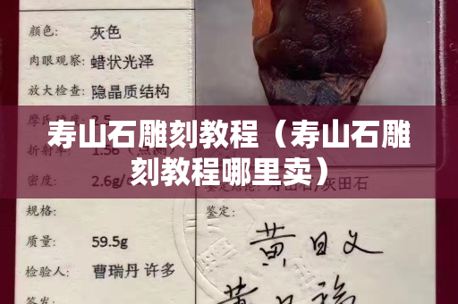 寿山石雕刻教程（寿山石雕刻教程哪里卖）