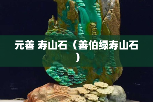 元善 寿山石（善伯绿寿山石）