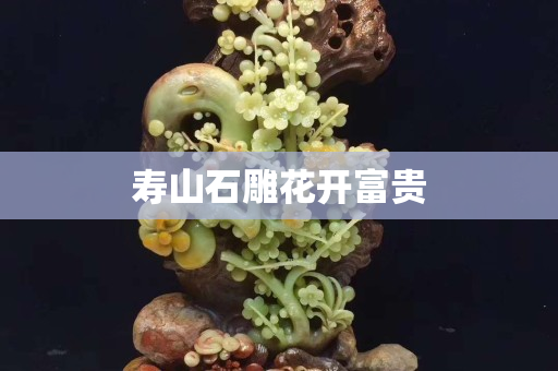寿山石雕花开富贵