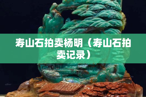寿山石拍卖杨明（寿山石拍卖记录）