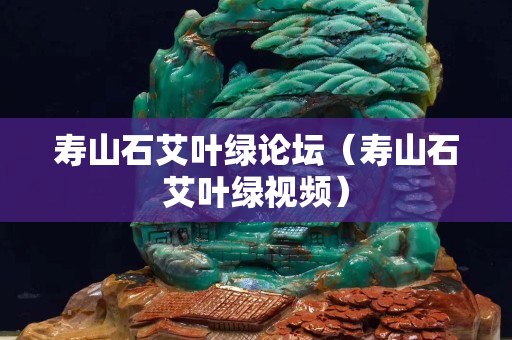 寿山石艾叶绿论坛（寿山石艾叶绿视频）