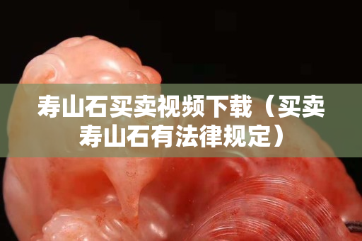 寿山石买卖视频下载（买卖寿山石有法律规定）