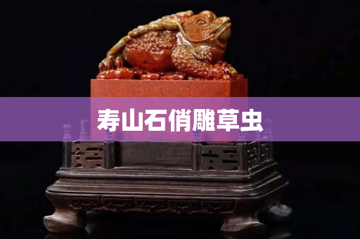寿山石俏雕草虫