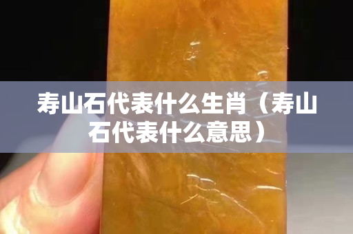 寿山石代表什么生肖（寿山石代表什么意思）