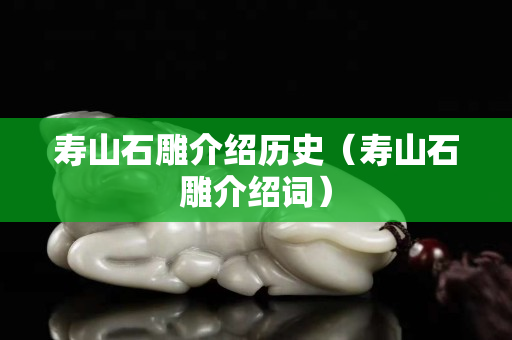 寿山石雕介绍历史（寿山石雕介绍词）