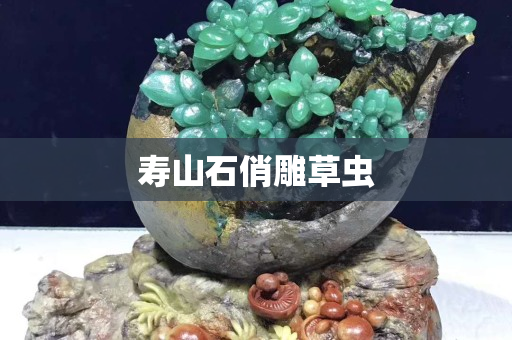 寿山石俏雕草虫