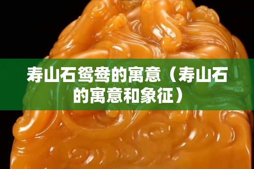 寿山石鸳鸯的寓意（寿山石的寓意和象征）