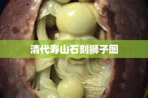 清代寿山石刻狮子图