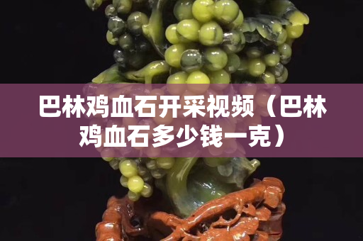 巴林鸡血石开采视频（巴林鸡血石多少钱一克）