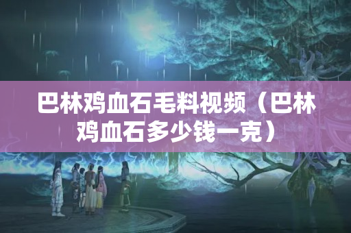 巴林鸡血石毛料视频（巴林鸡血石多少钱一克）