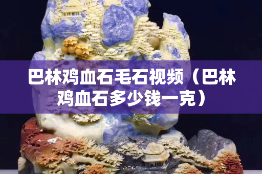 巴林鸡血石毛石视频（巴林鸡血石多少钱一克）