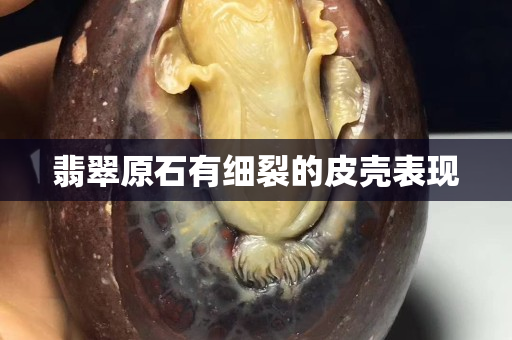 翡翠原石有细裂的皮壳表现