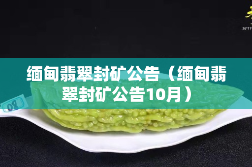 缅甸翡翠封矿公告（缅甸翡翠封矿公告10月）