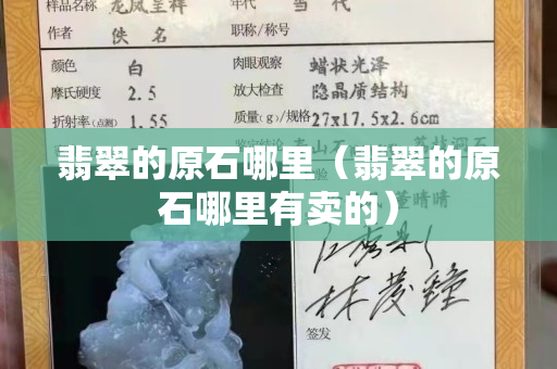 翡翠的原石哪里（翡翠的原石哪里有卖的）