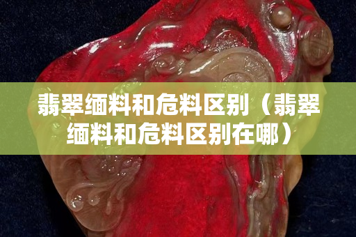 翡翠缅料和危料区别（翡翠缅料和危料区别在哪）