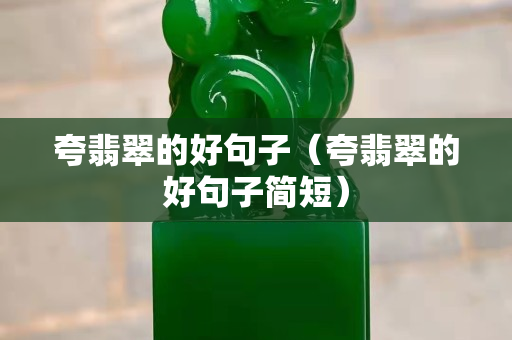 夸翡翠的好句子（夸翡翠的好句子简短）