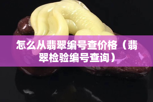 怎么从翡翠编号查价格（翡翠检验编号查询）