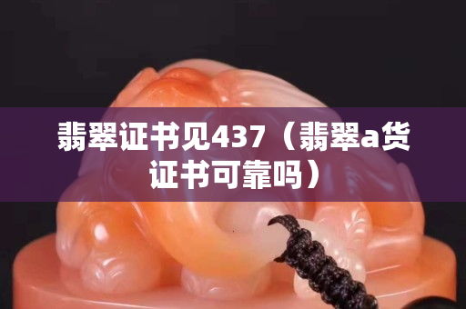 翡翠证书见437（翡翠a货证书可靠吗）