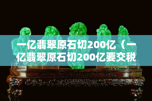 一亿翡翠原石切200亿（一亿翡翠原石切200亿要交税吗）