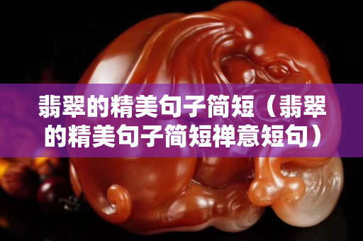 翡翠的精美句子简短（翡翠的精美句子简短禅意短句）