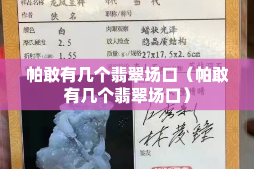帕敢有几个翡翠场口（帕敢有几个翡翠场口）